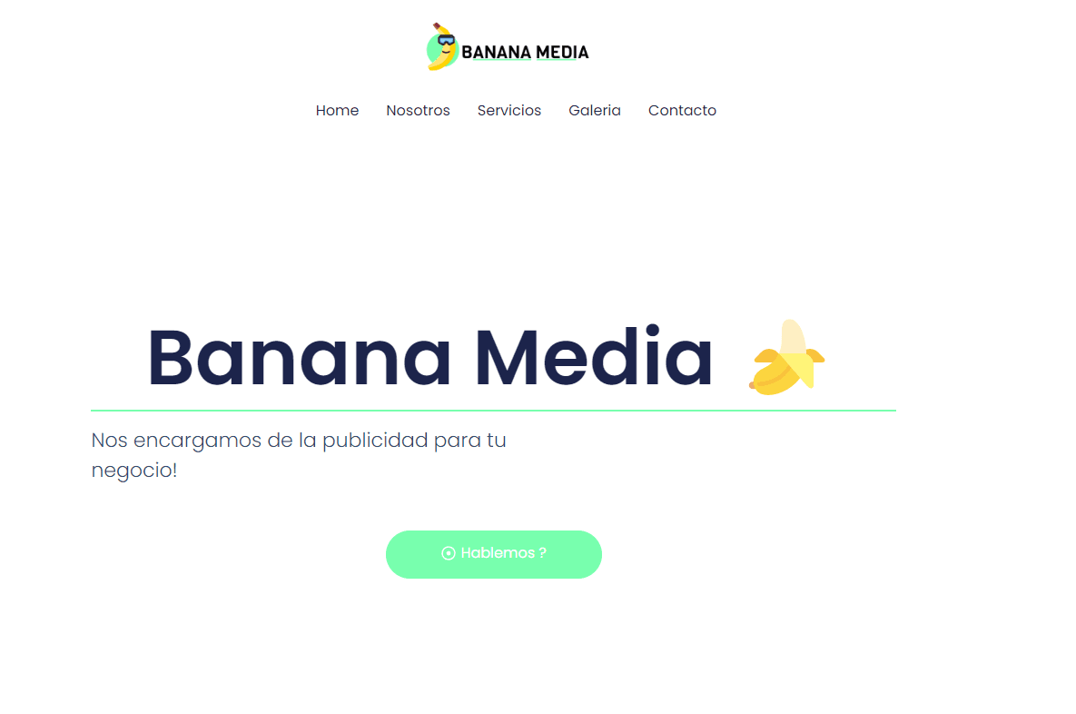 Screenshot of the Banana Media website.